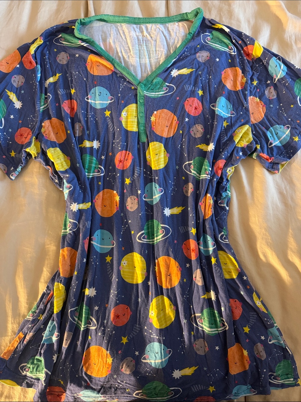 Little Sleepies Navy Space Planet Print Pajama Top